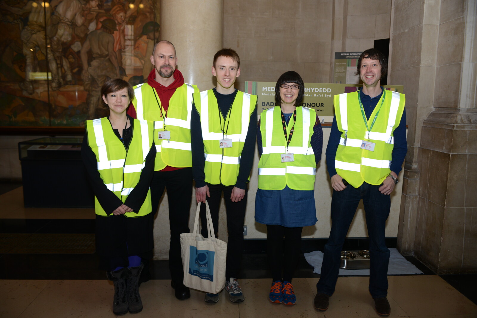Photograph of museum staff who helped guide visitors with visual impairments