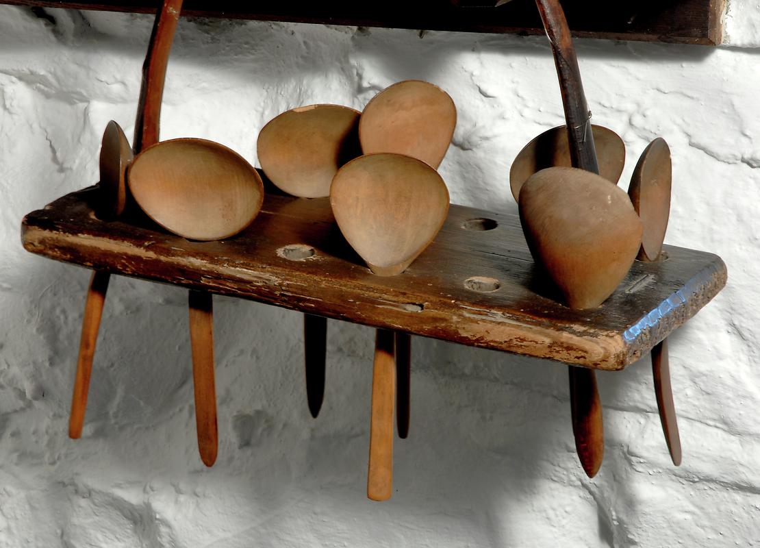 Spoon rack from St David&#039;s on display in Llainfadyn