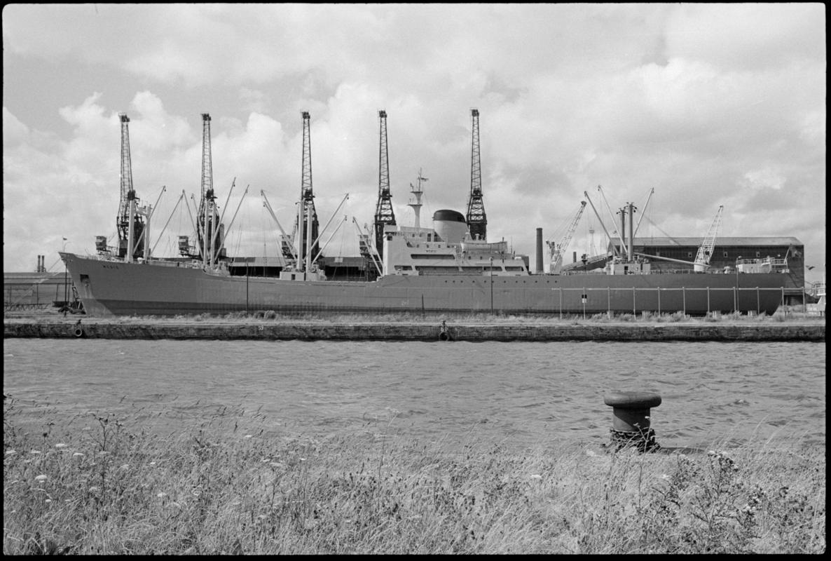 Port side view of vessel MEDIC in Roath Dock.