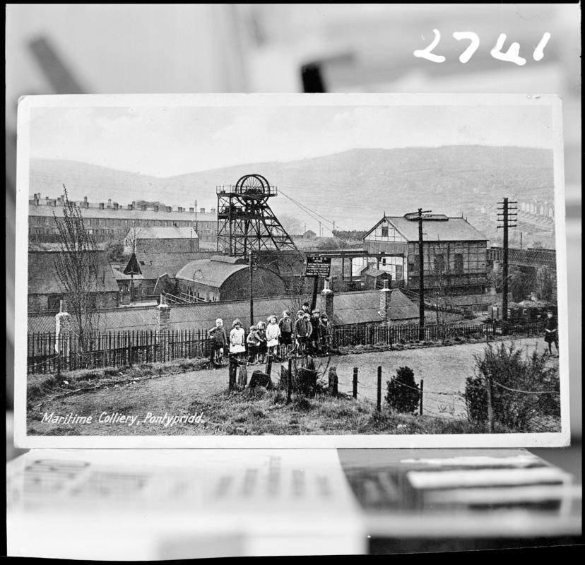 Black and white film negative of a photograph showing a general view of Maritime Colliery.  &#039;Maritime Colliery&#039; is transcribed from original negative bag.
