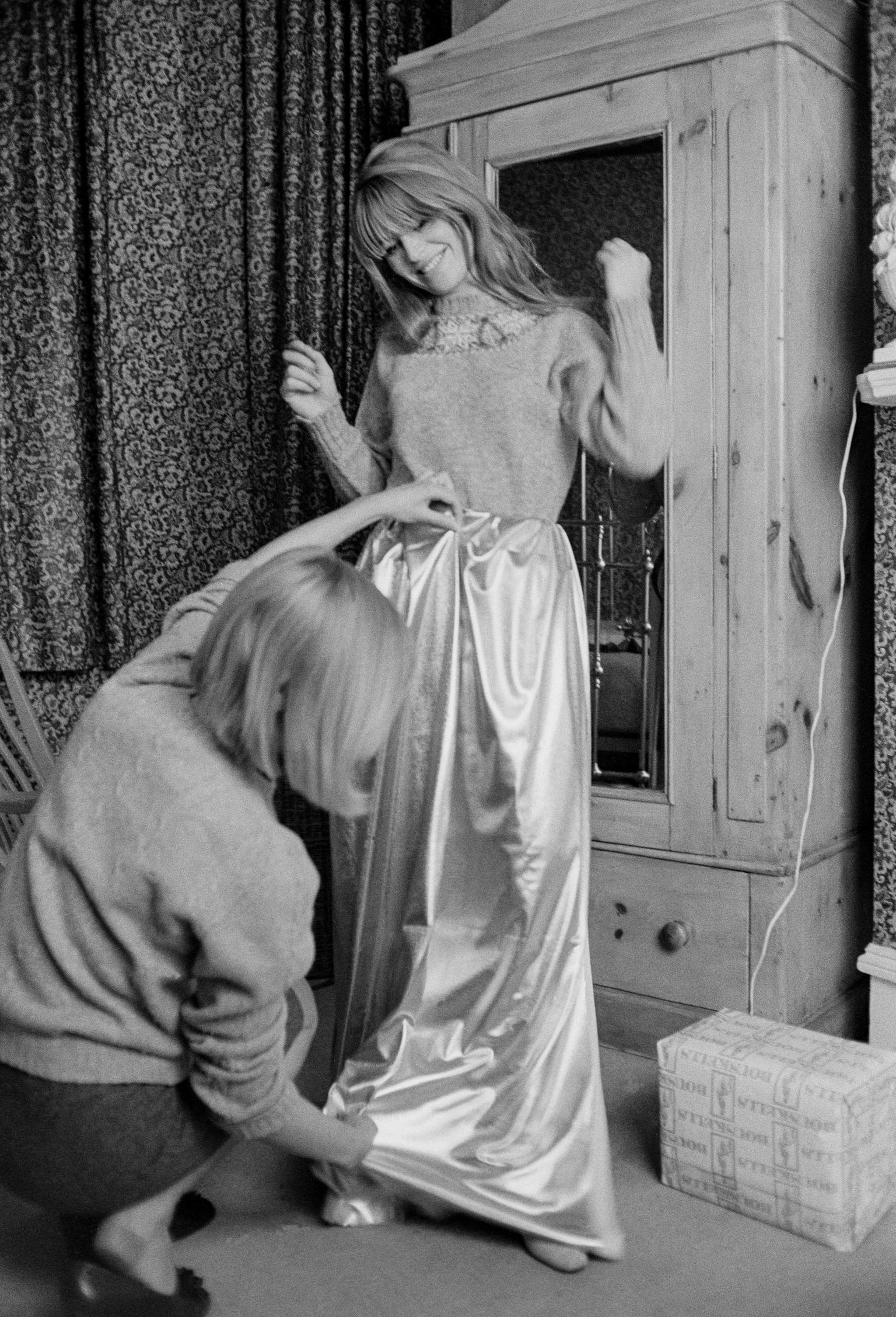 Actress Julie Christie being measured for a costume. London, UK
