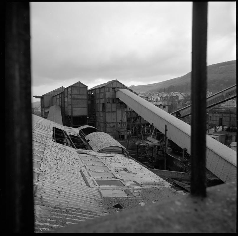 Black and white film negative showing a surface view of Deep Duffryn Colliery.  &#039;Deep Duffryn&#039; is transcribed from original negative bag.