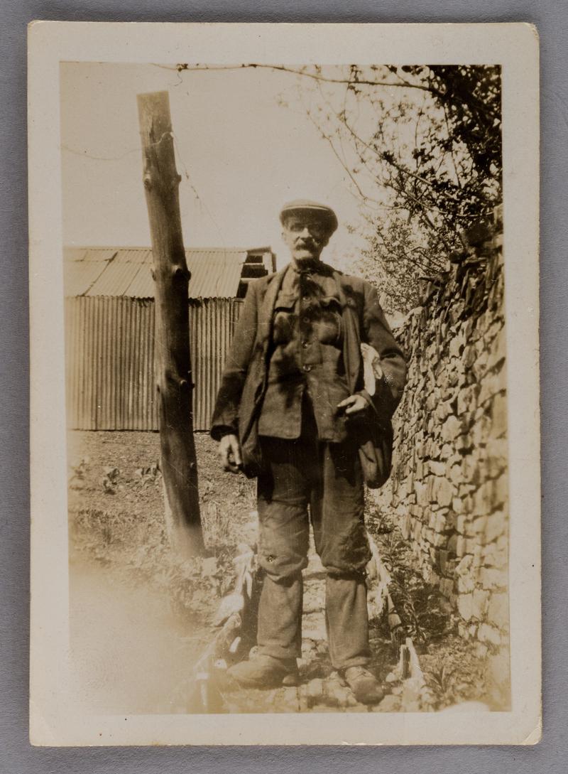 Gwilyn Edwards in working clothes. He worked at Parc &amp; Dare Colliery, c.1930-40s.