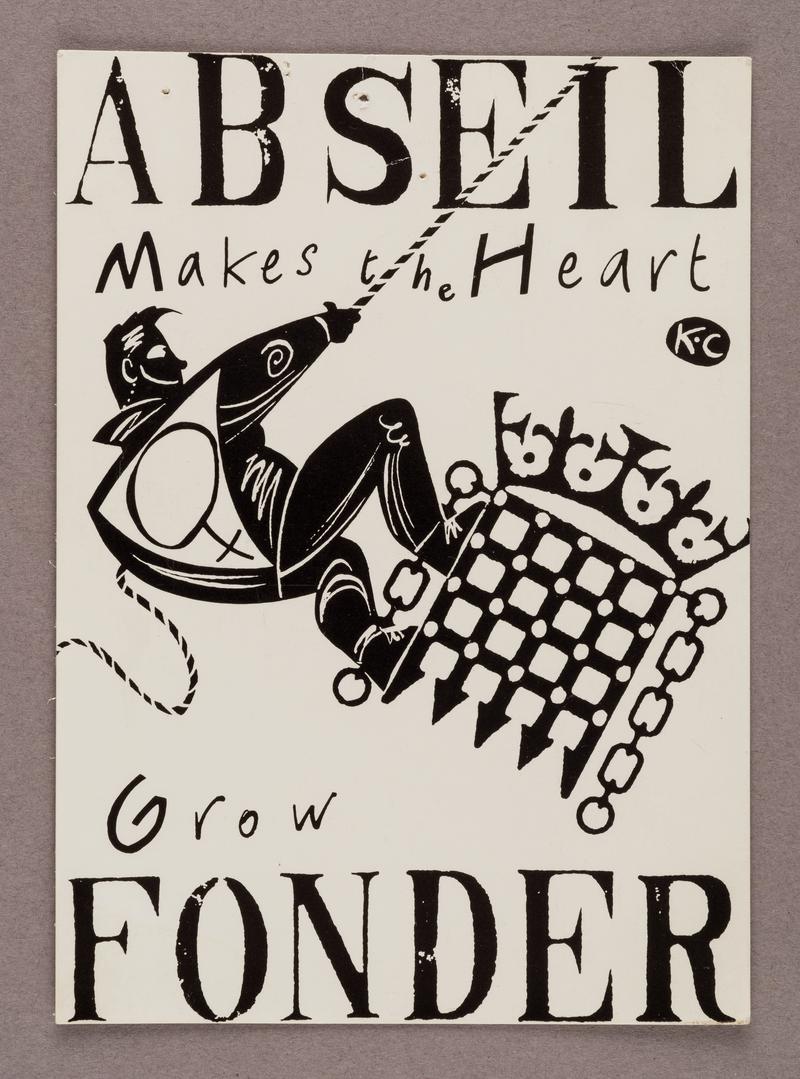 Postcard &#039;Abseil Makes the Heart Grow Fonder&#039;.