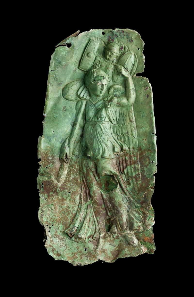 Roman copper alloy plaque depicting Victory