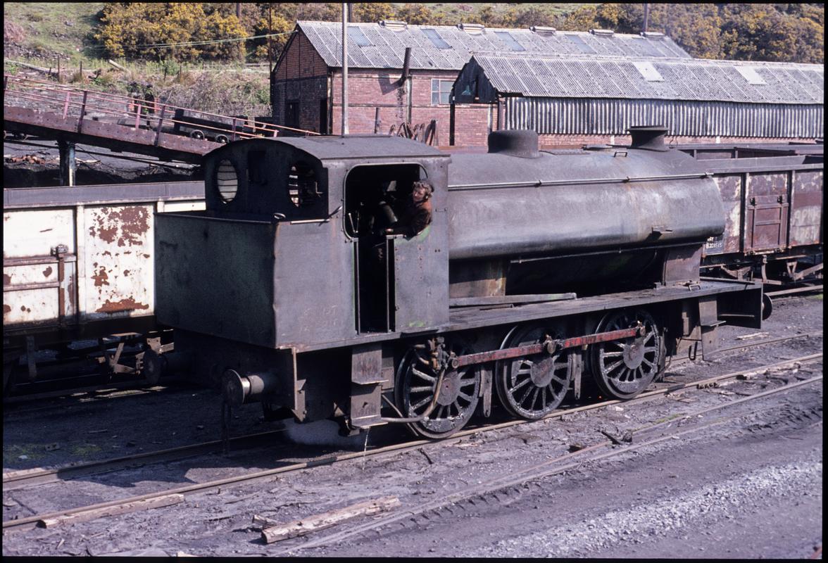 Colour film slide showing an Austerity 2765 locomotive at Graig Merthyr Colliery, 1977.