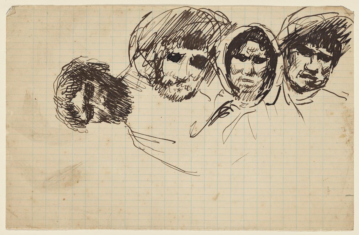 Studies of the Heads of Four Peasants