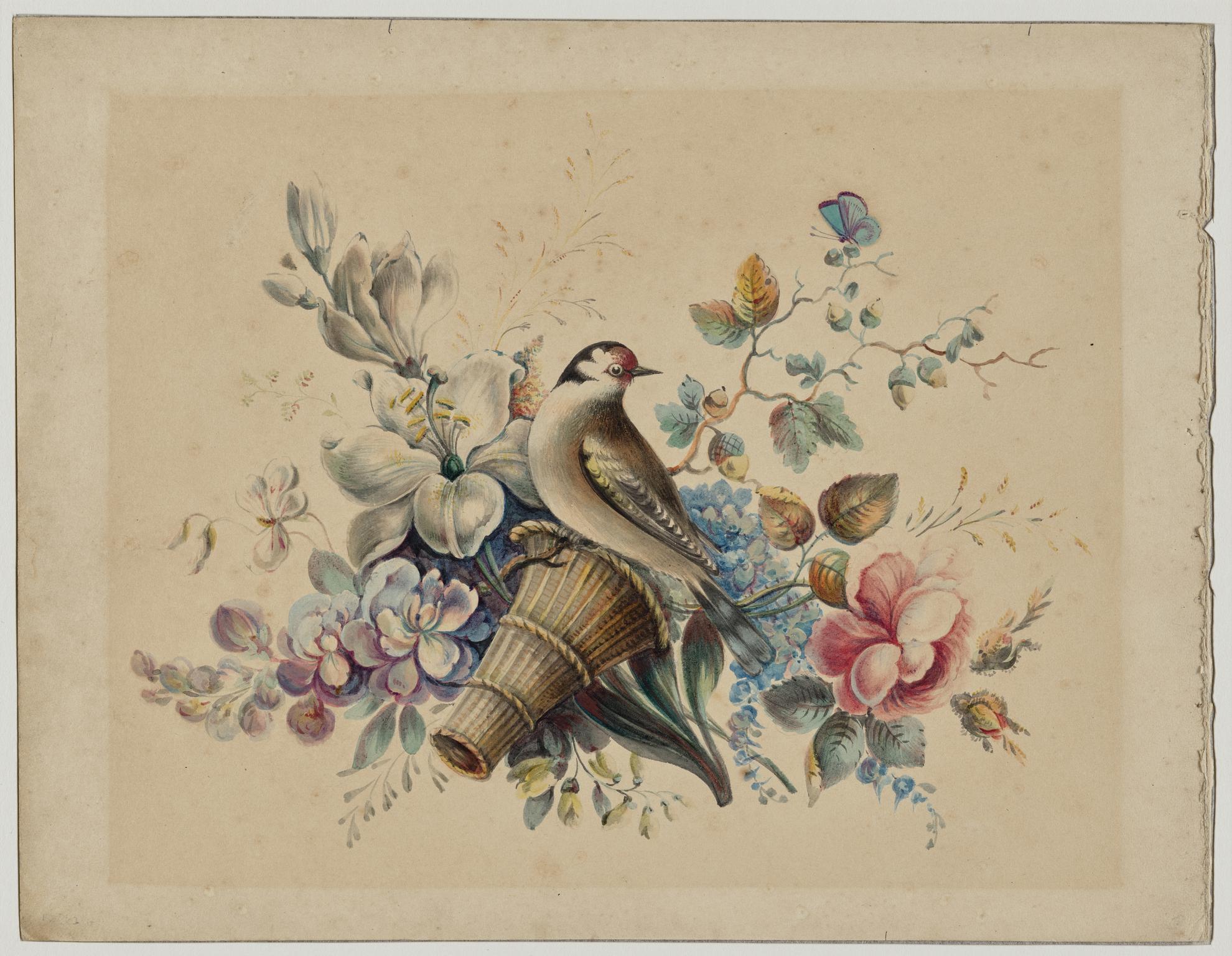 Bird on a basket with title page