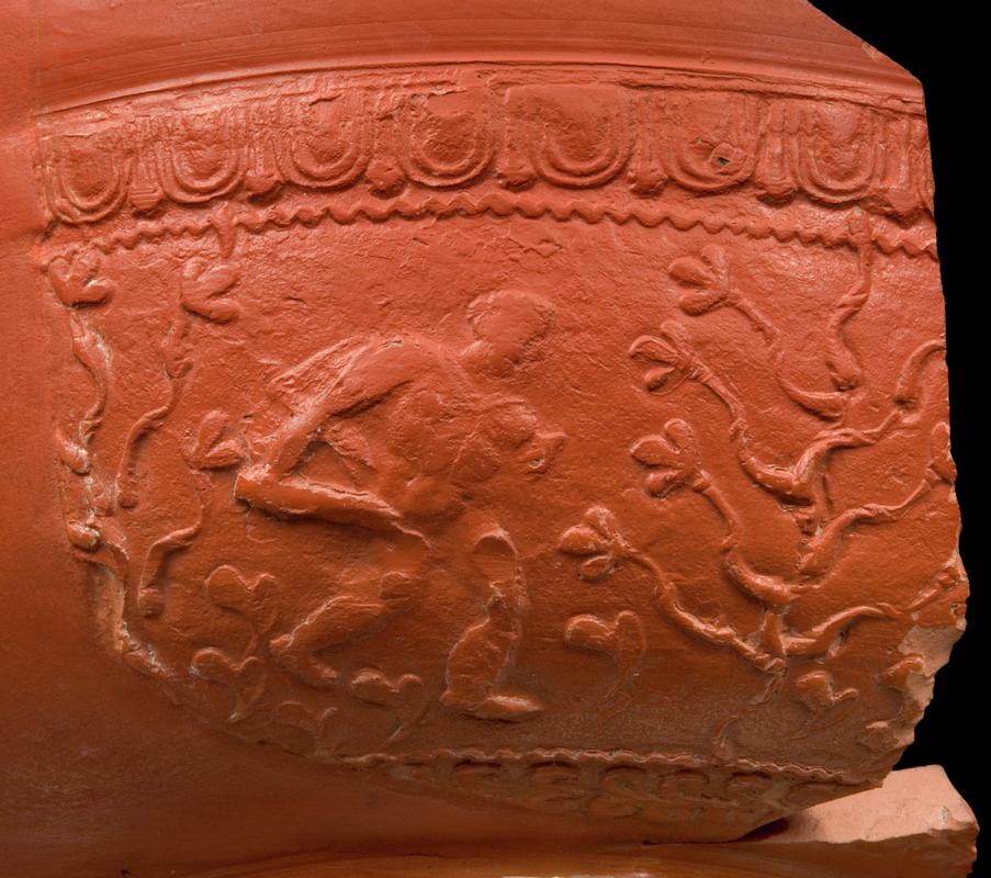 Roman samian bowl, decorated
