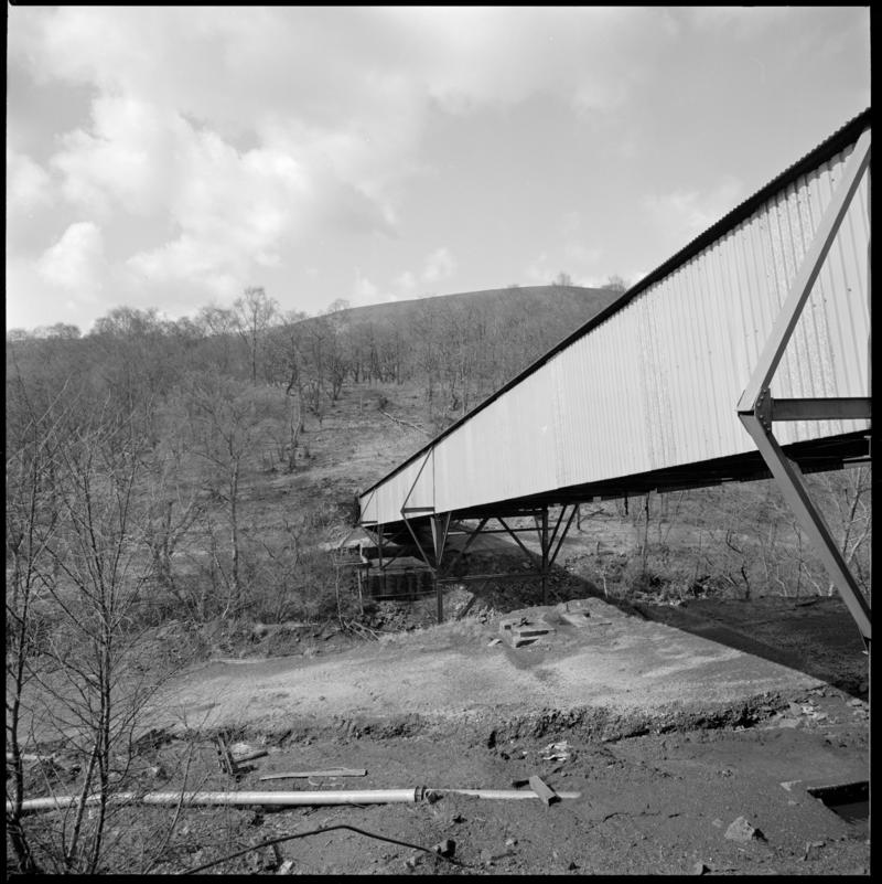 Black and white film negative showing a surface view of Blaenant Colliery.  &#039;Blaenant&#039; is transcribed from original negative bag.