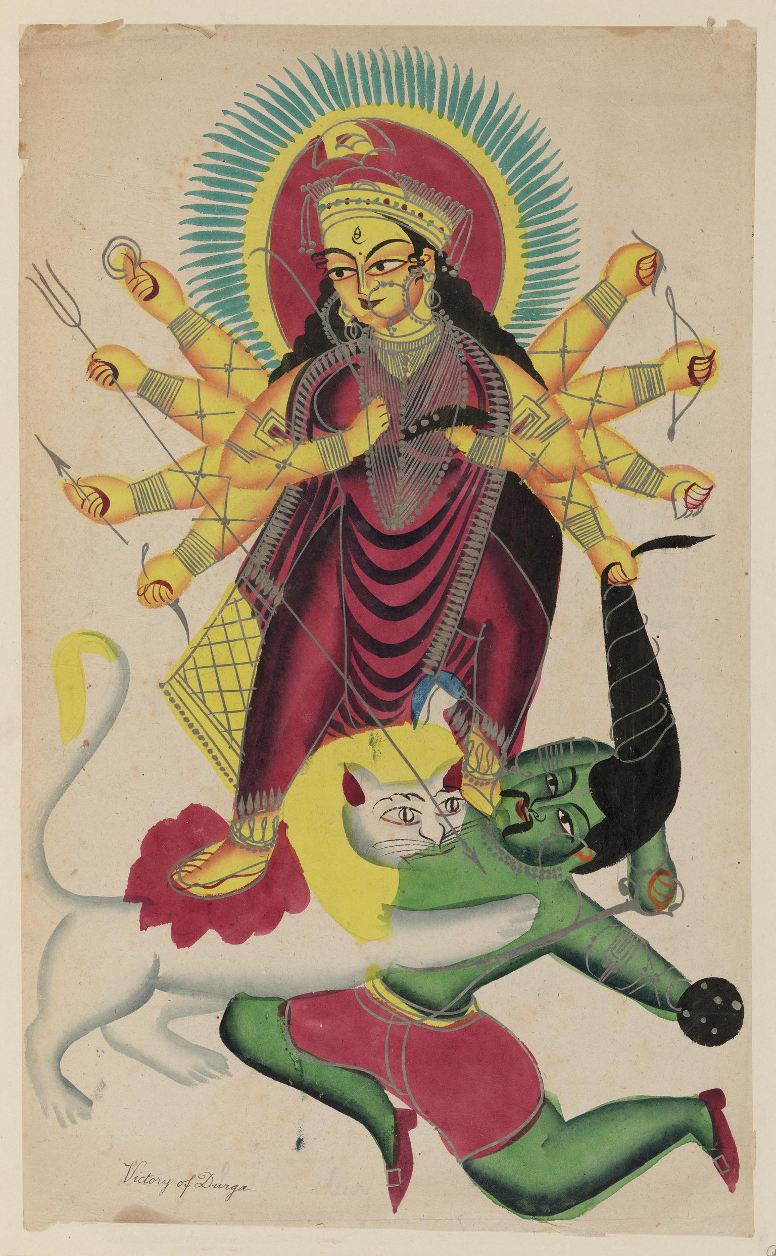 Durga slaying a demon