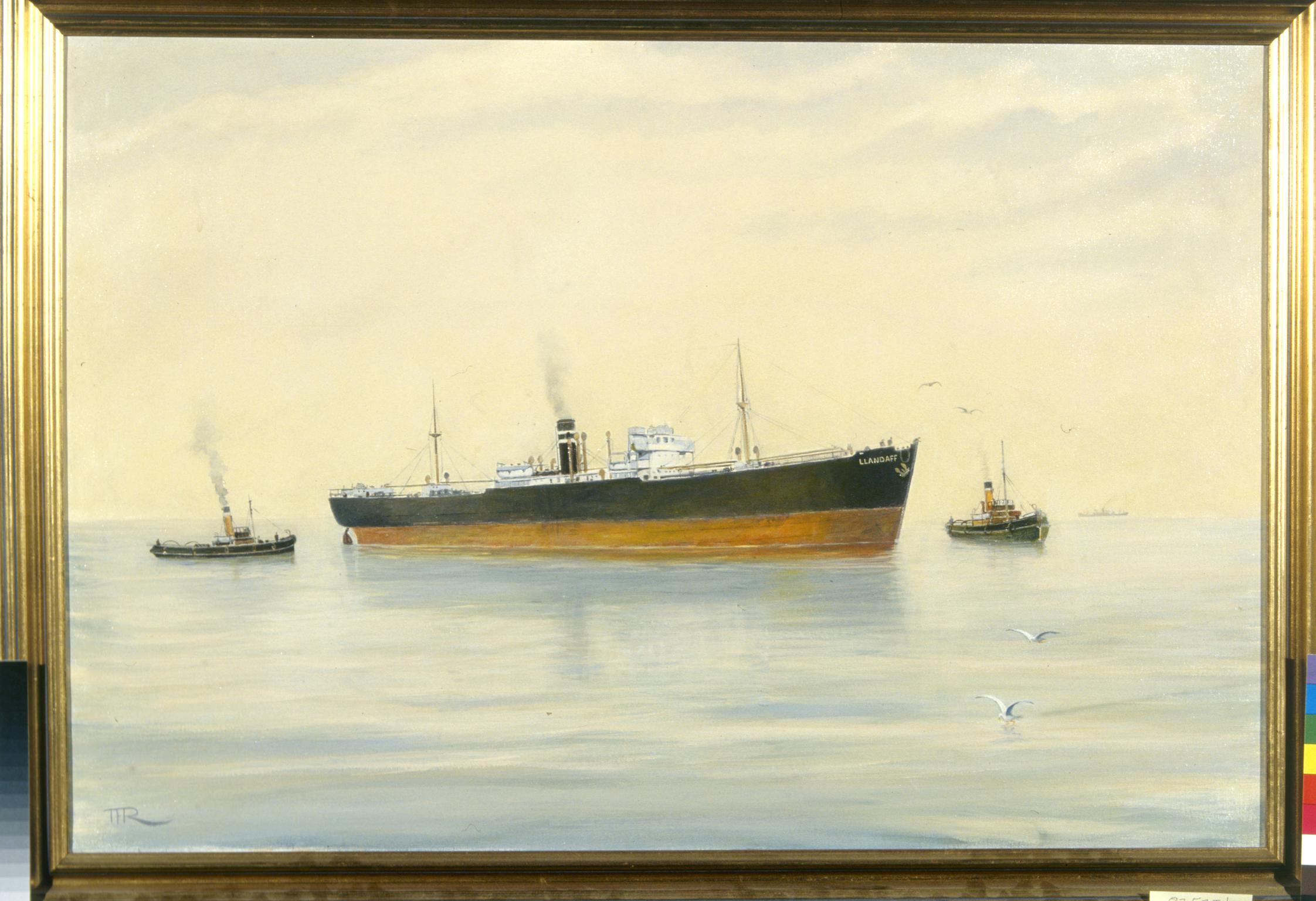 S.S. LLANDAFF Waiting for the Tide (painting)