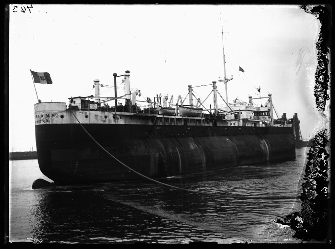 3/4 Starboard stern view of M.V. ADRIANA c.1936.
