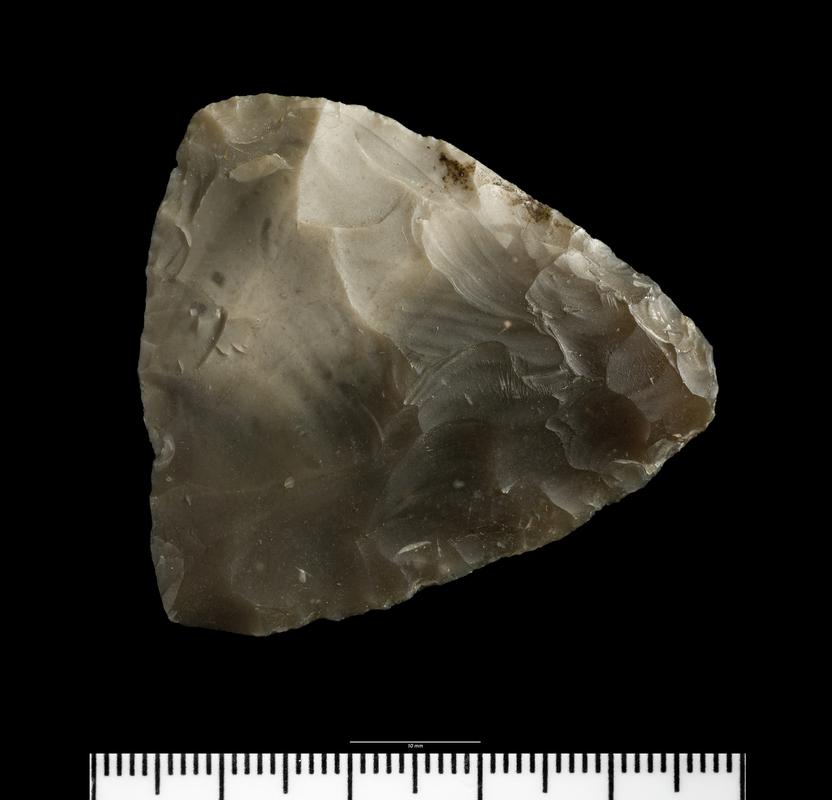 Early Bronze Age flint arrowhead roughout barbed and tanged