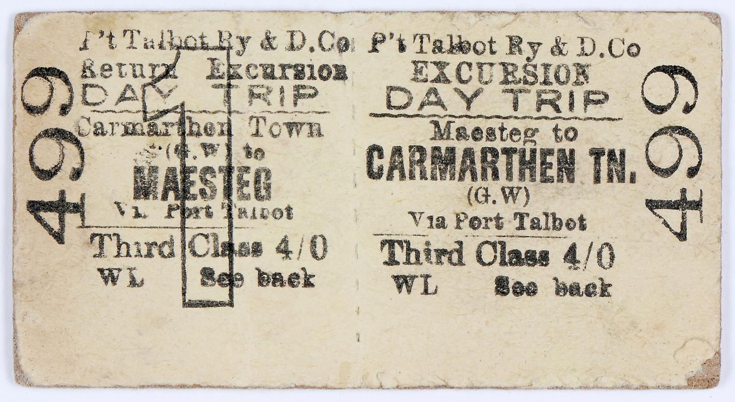 Port Talbot Railway & Docks Co., ticket