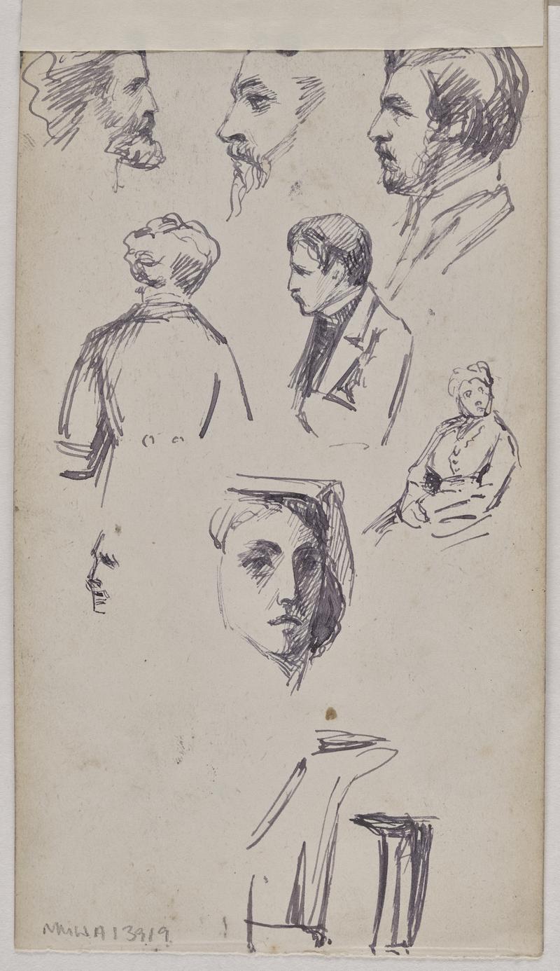 Study of female figure in front of an easel