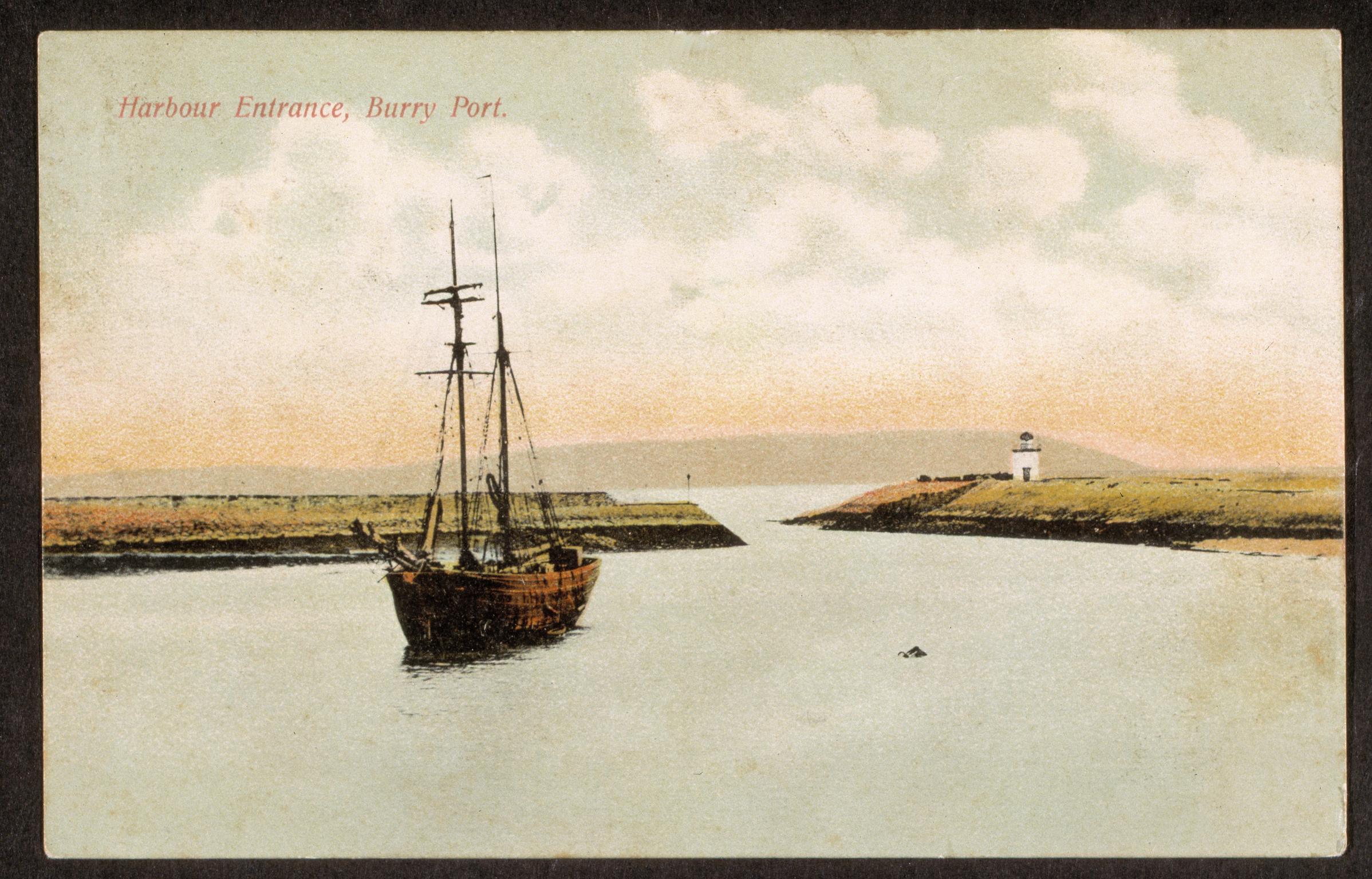 Harbour Entrance, Burry Port (postcard)