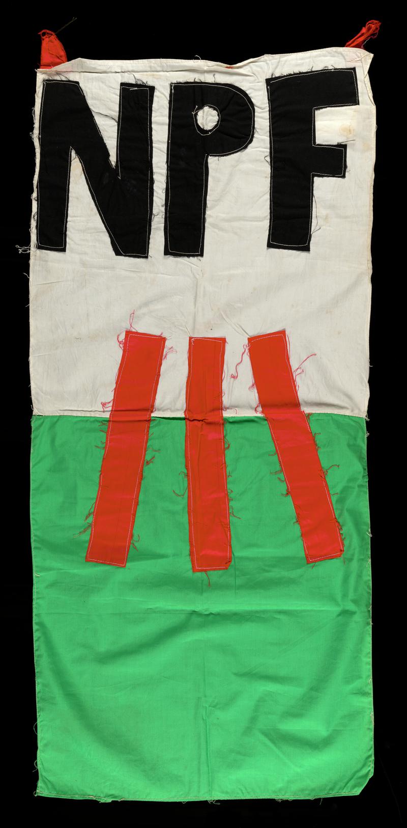 National Patriotic Front (Wales) banner.