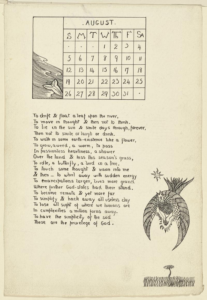 Calendar for August 1917