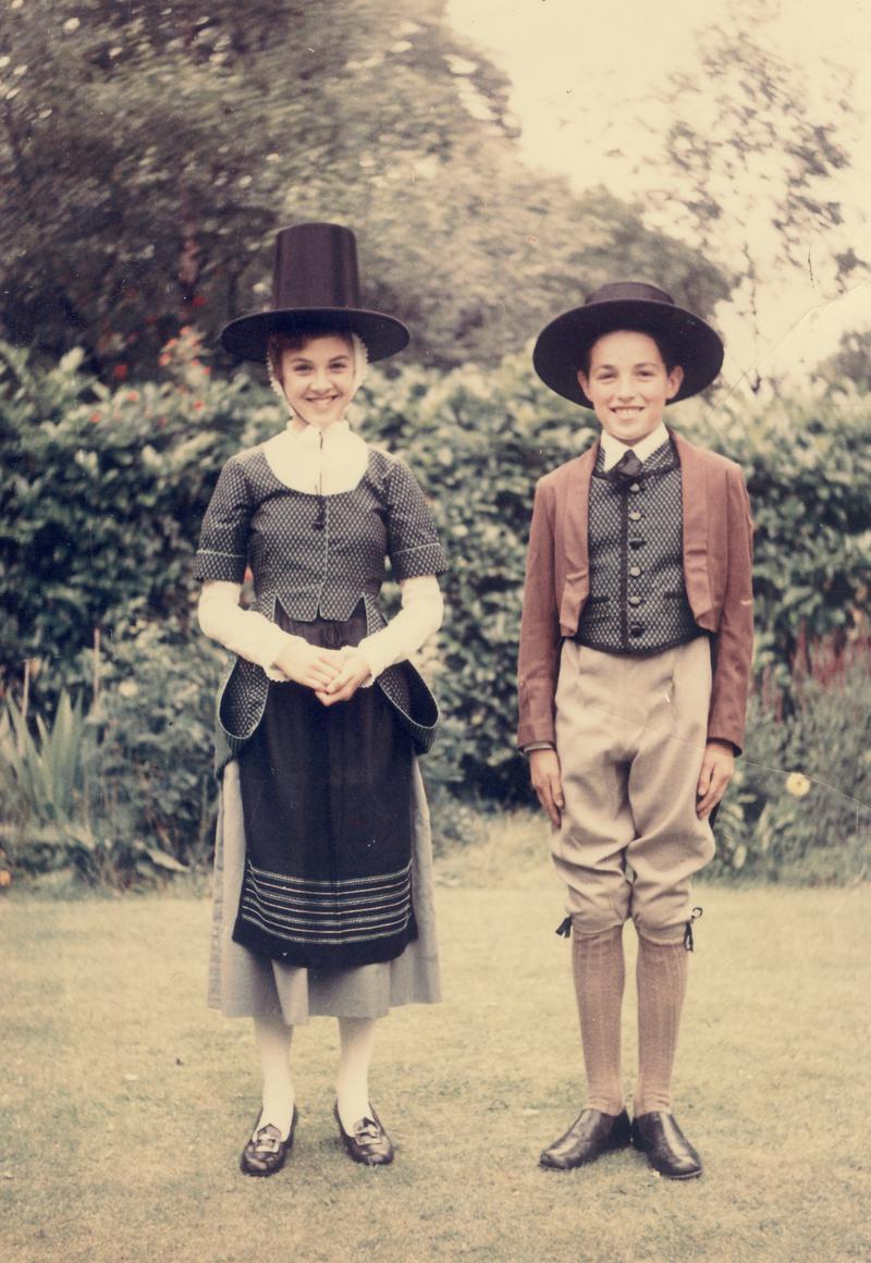 Members of Parti&#039;r Gest folk dancing group, early-to-mid 1950s. On the right is Gareth Jones (lender of image) standing next to his female dance partner (unidentified).