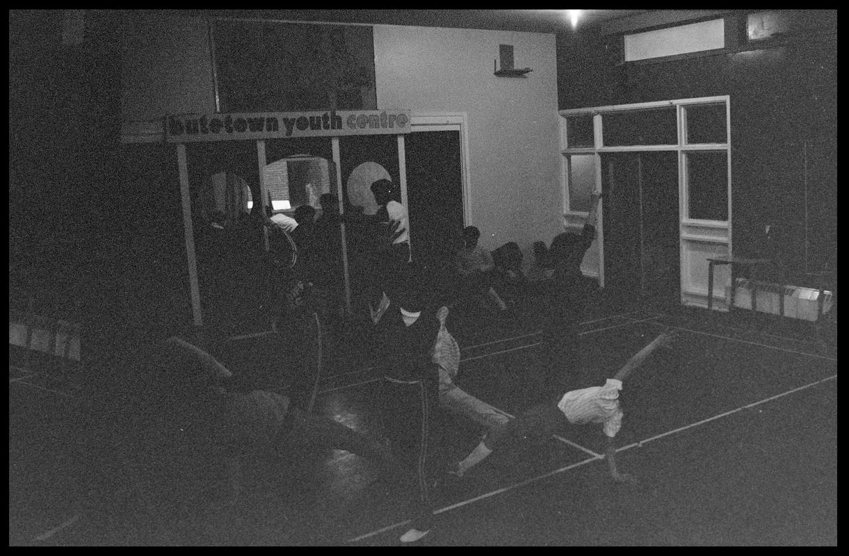 Teenagers dancing at Butetown Youth Club.