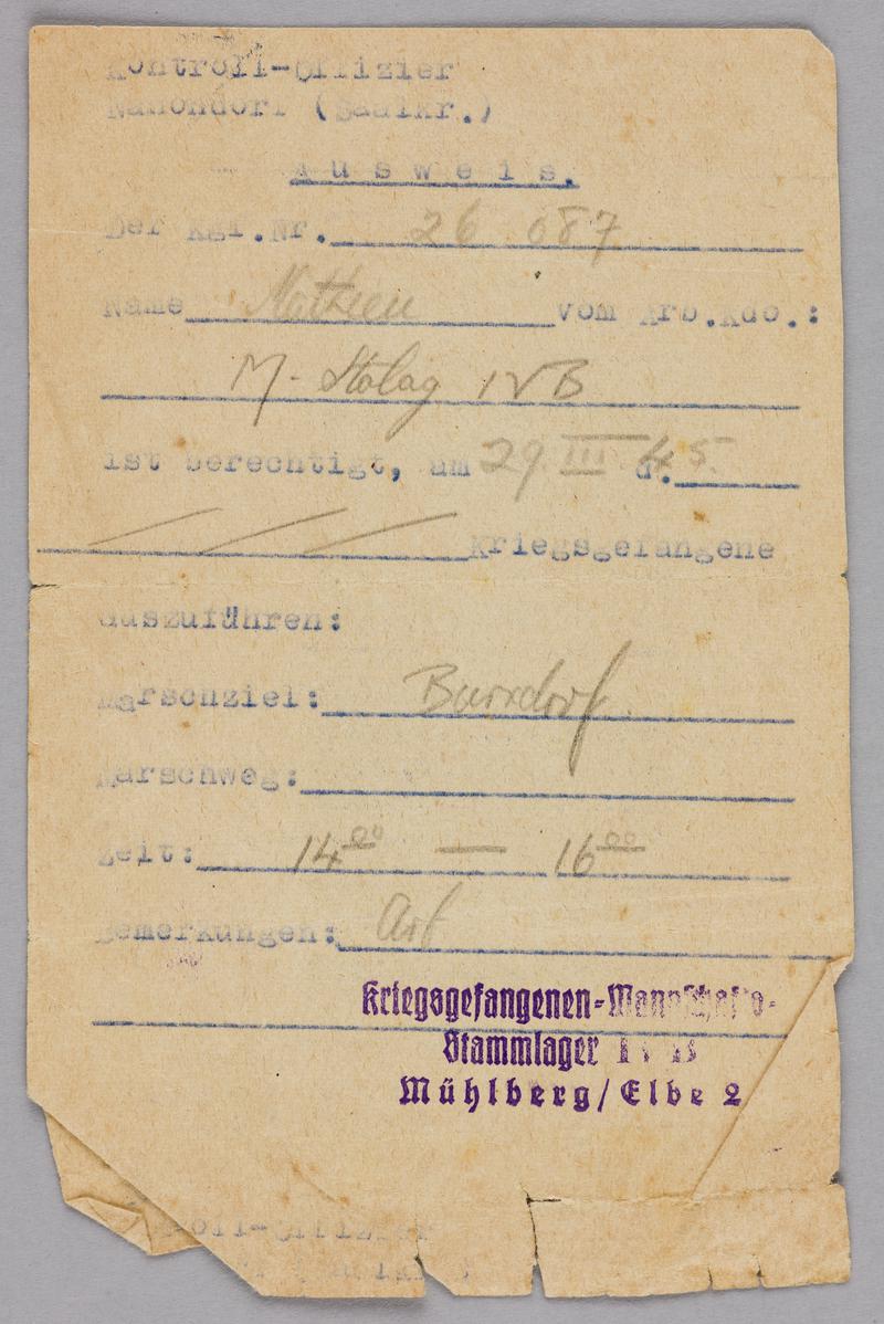 Forged Permit &#039;Ausweis&#039;.