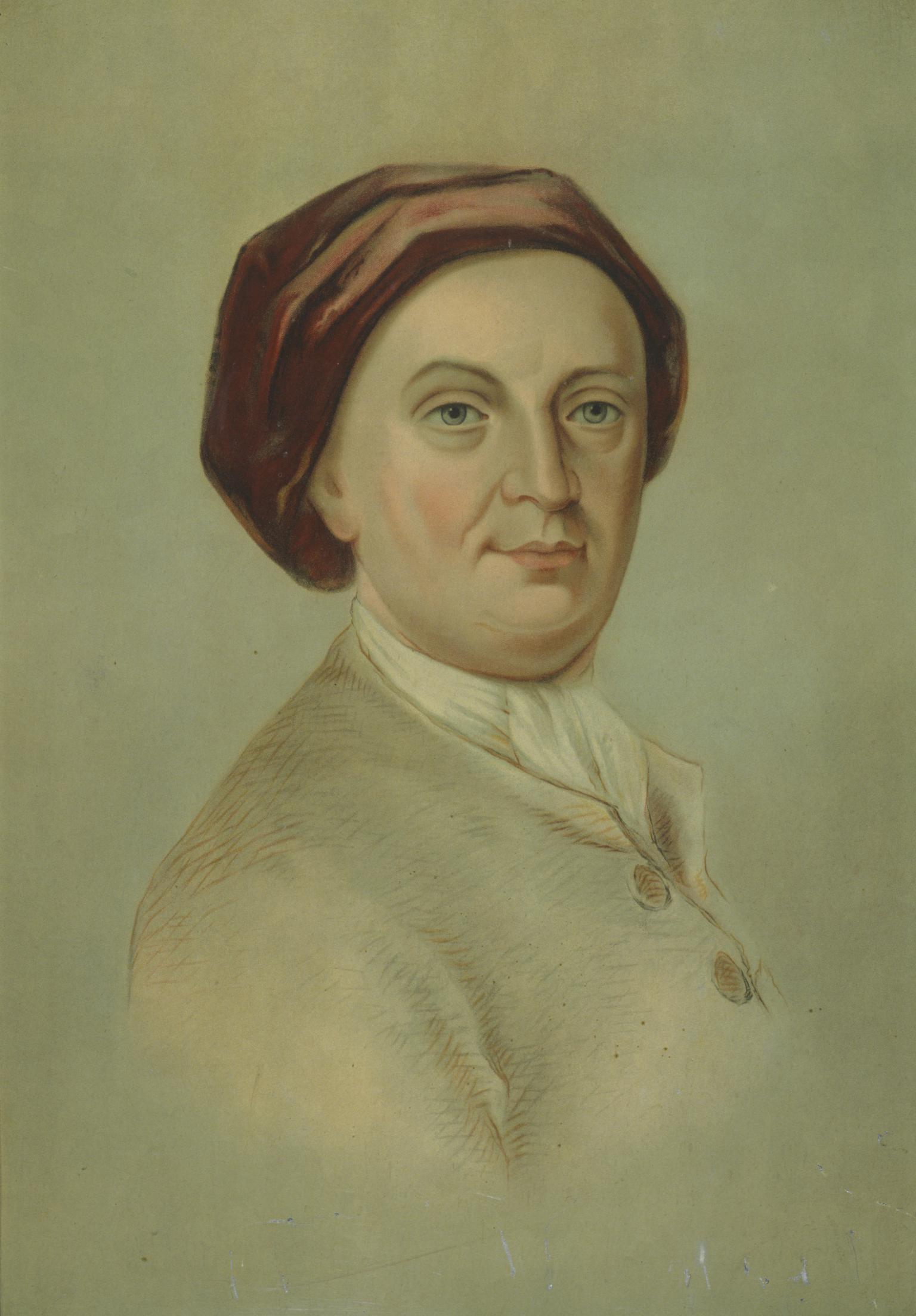 Portrait of Major John Hanbury (print on tinplate)