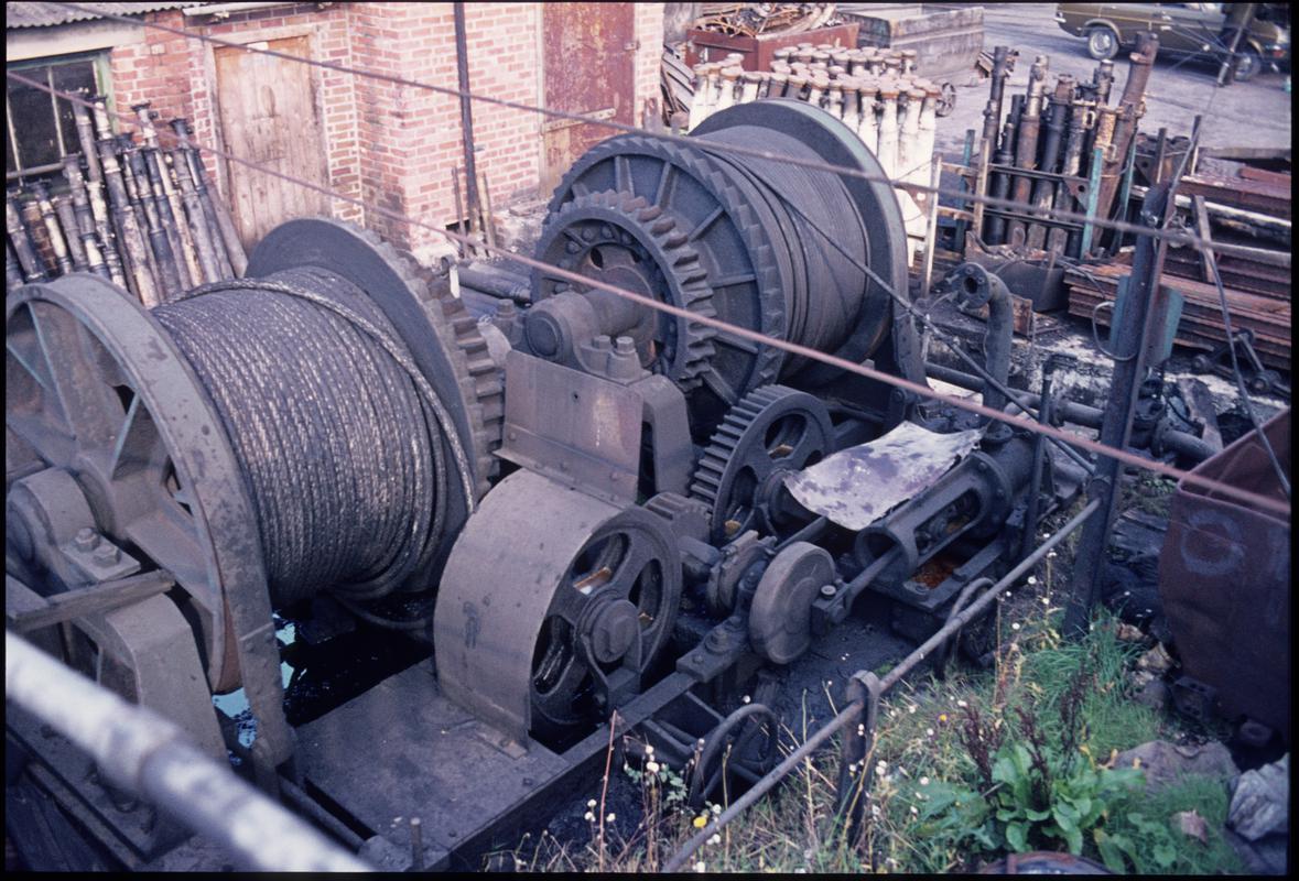 Colour film slide showing a haulage engine, Celynen North Colliery.
