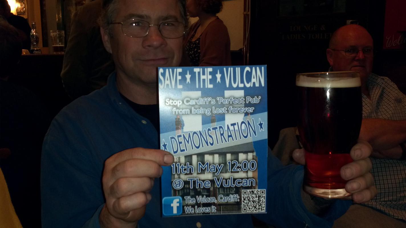 Customer Simon Cornish inside The Vulcan Hotel on its last night of opening, May 2012.