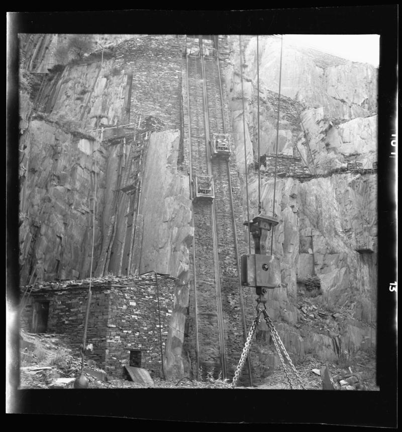 View of a Blondin and incline at Dinorwig Quarry.