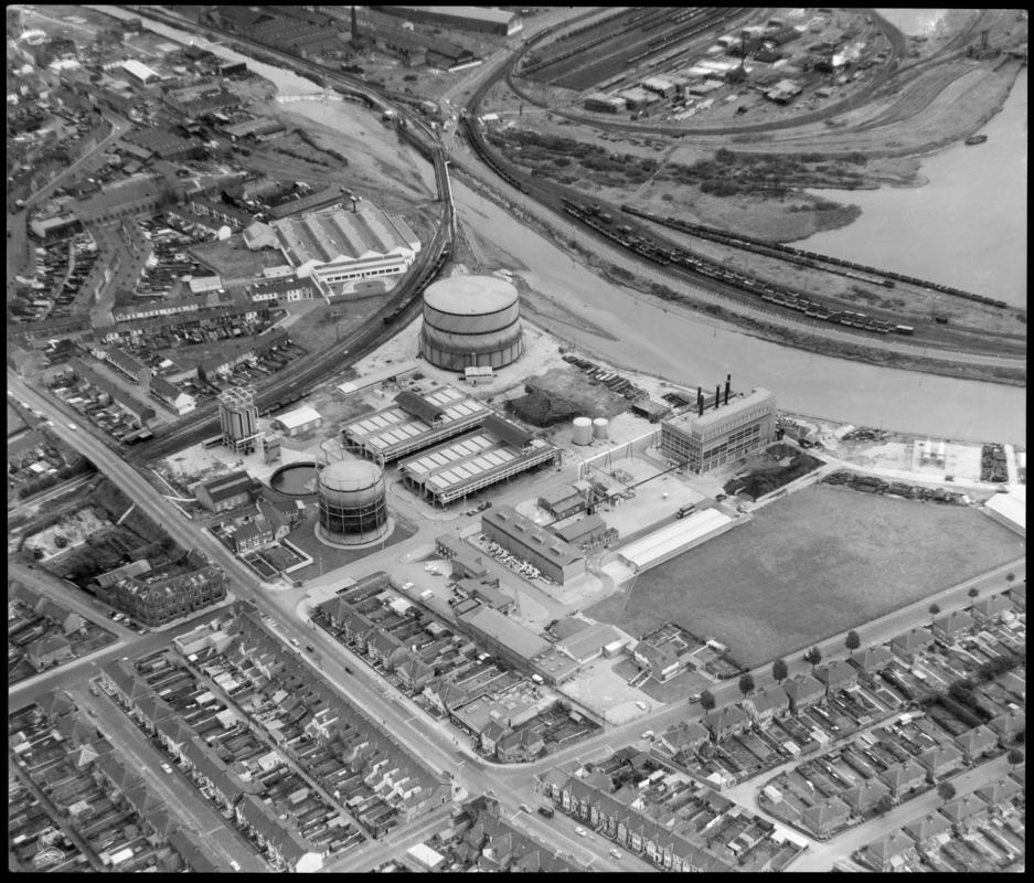 Aerial view of Wales Gas Board Aberavon works.