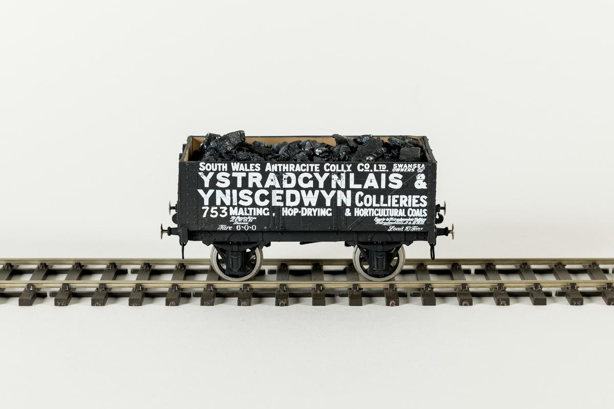 model, train truck, South Wales Anthracite Colliery, Co. Ltd. Swansea owners of Ystradgynlais &amp; Yniscedwyn Collieries. No 753