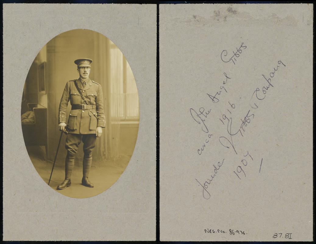 John Angel Gibbs, in his uniform as a Major in the Welch Regiment (front &amp; Back)