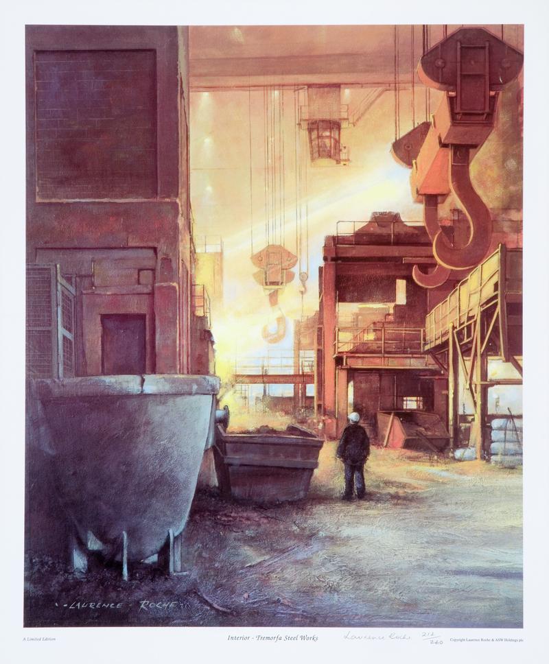 Print : Interior of Tremorfa Steelworks (Roche)