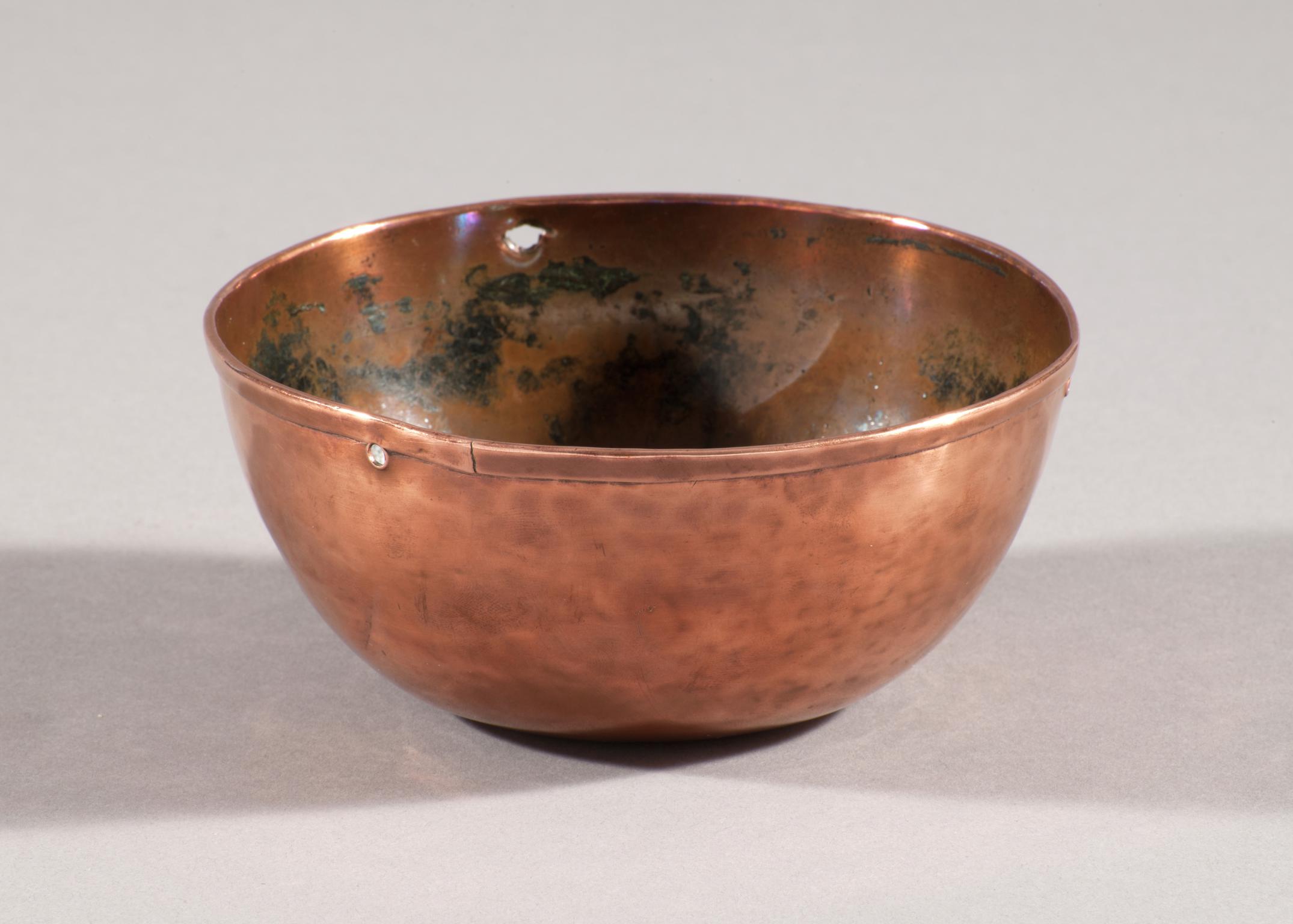 Copper bowl poss made at Upper Bank copper works
