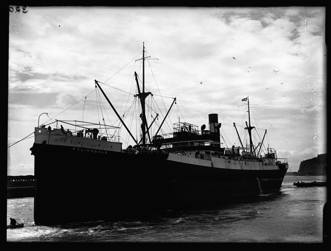 3/4 Port bow view of S.S. FYLINGDALE at Penarth Head, c.1936.