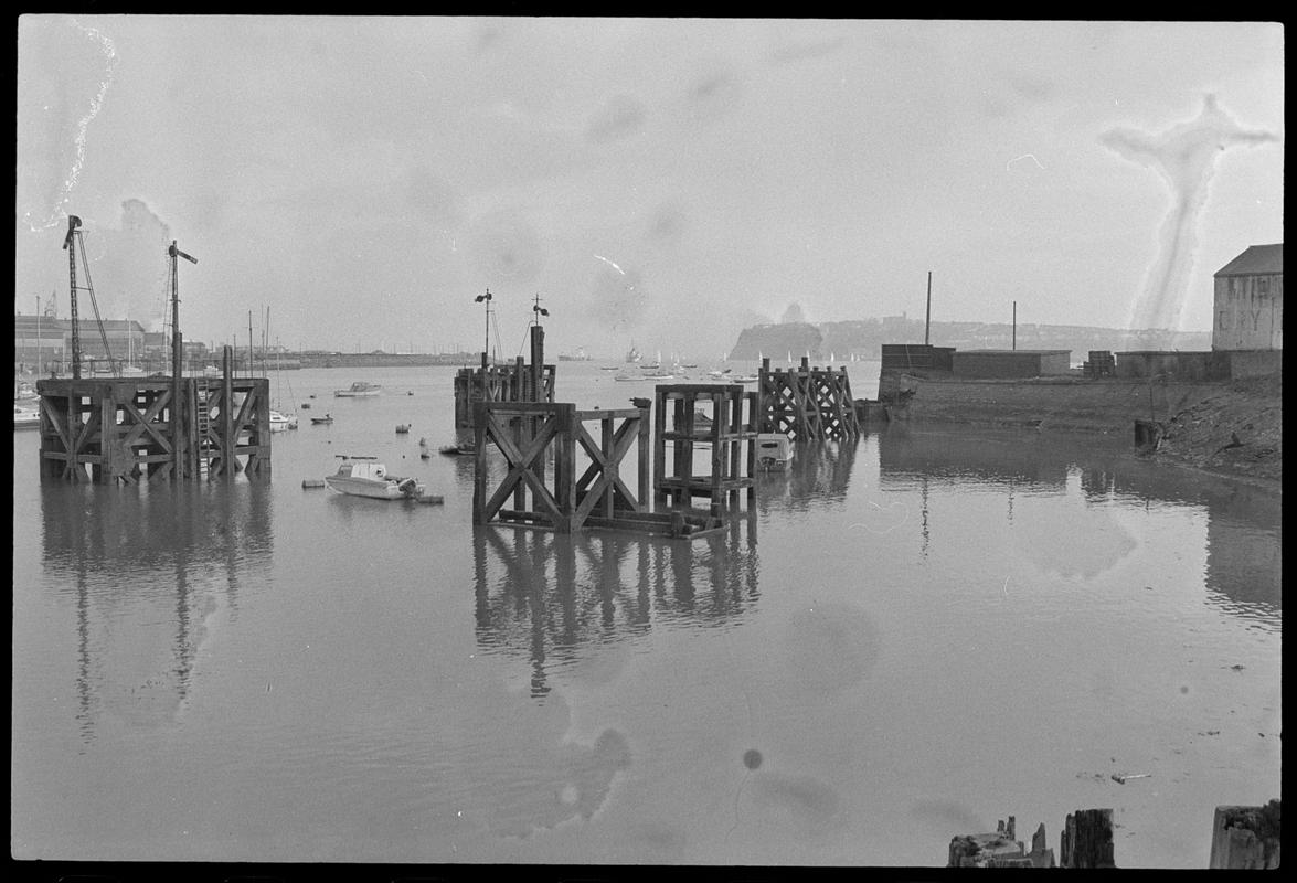 Remains of pontoons, taken from outside the Welsh Industrial and Maritime Museum.