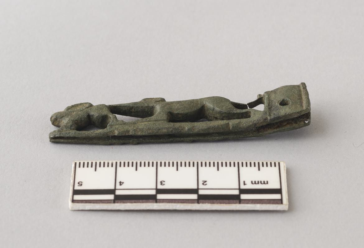 Roman copper alloy handle of clasp knife
