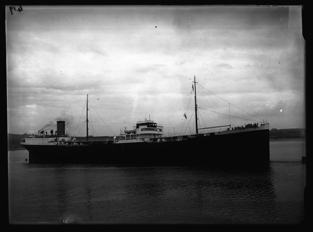 Starboard broadside view of M.V. CAPSA, c.1936.