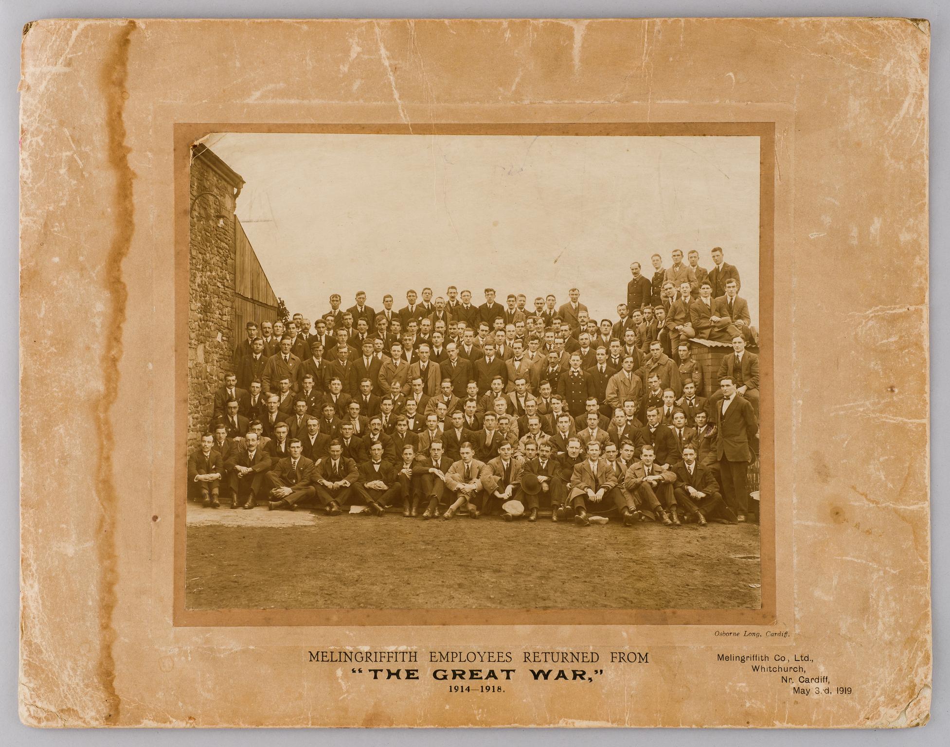 Melingriffith Employees Returned from "The Great War", 1914-1918 (photograph)