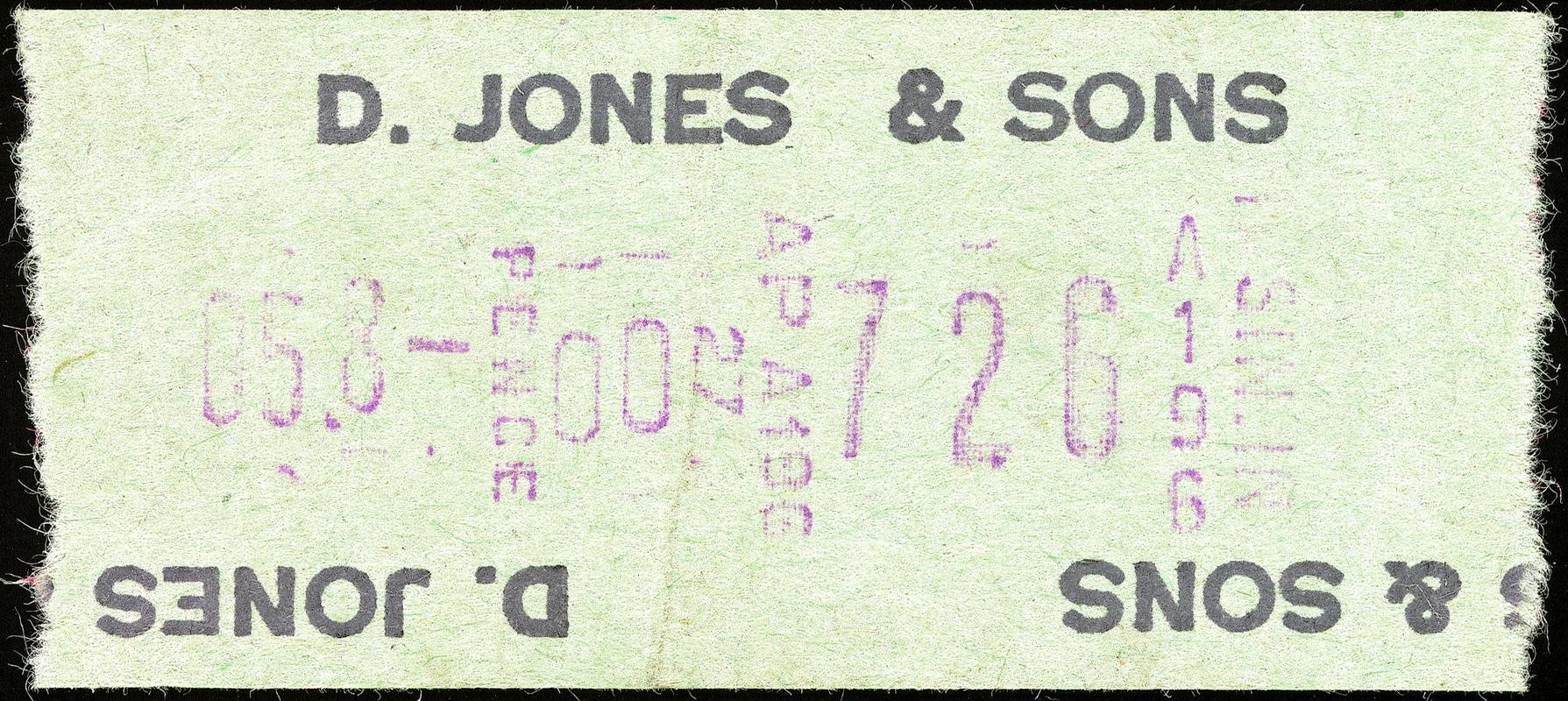 D. Jones &amp; Sons bus ticket