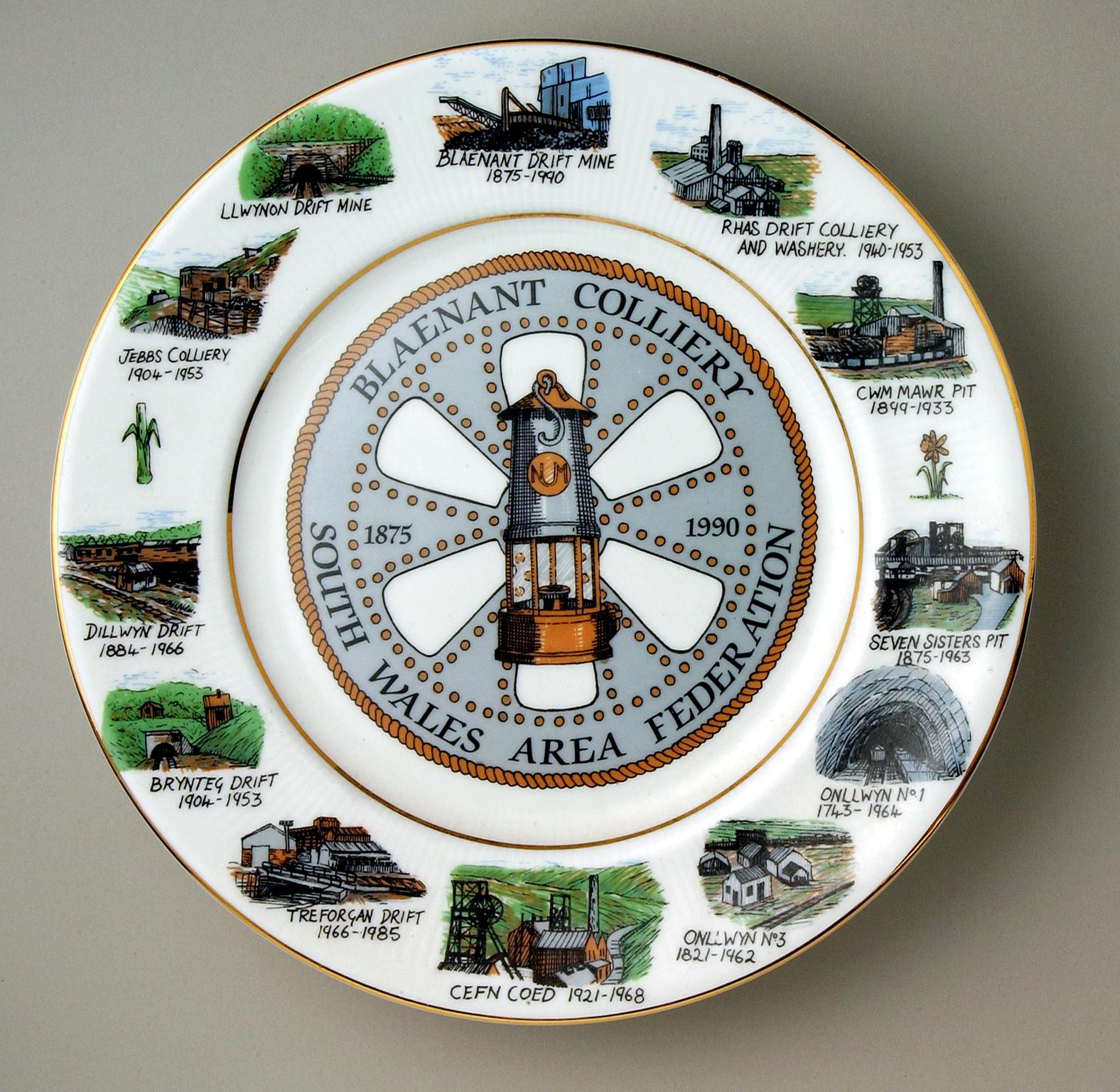 Blaenant Colliery commemorative plate 1875-1990