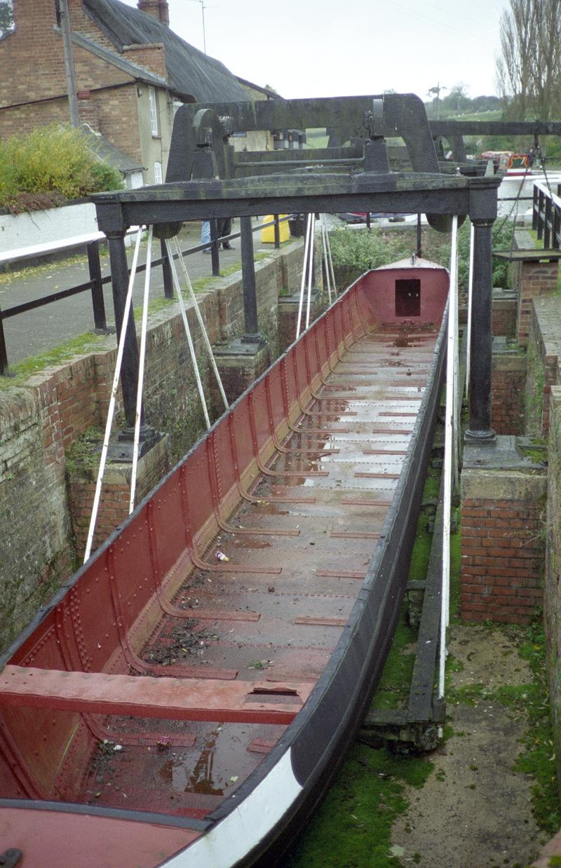 Glamorganshire Canal boat weighing machine, installed as an exhibit at the Canal Museum, Stoke Bruerne, Northamptonshire.