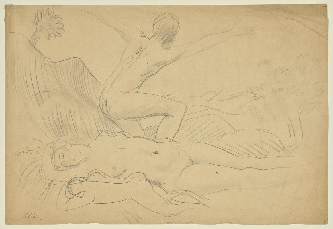 Sleeping Nude with Man and Child