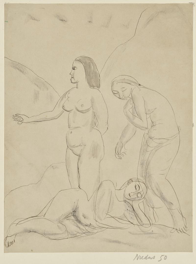 Three Female Nudes in a Landscape