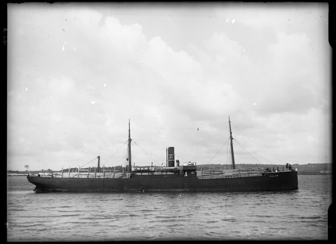 Starboard broadside view of S.S. ELLEN, c.1936.