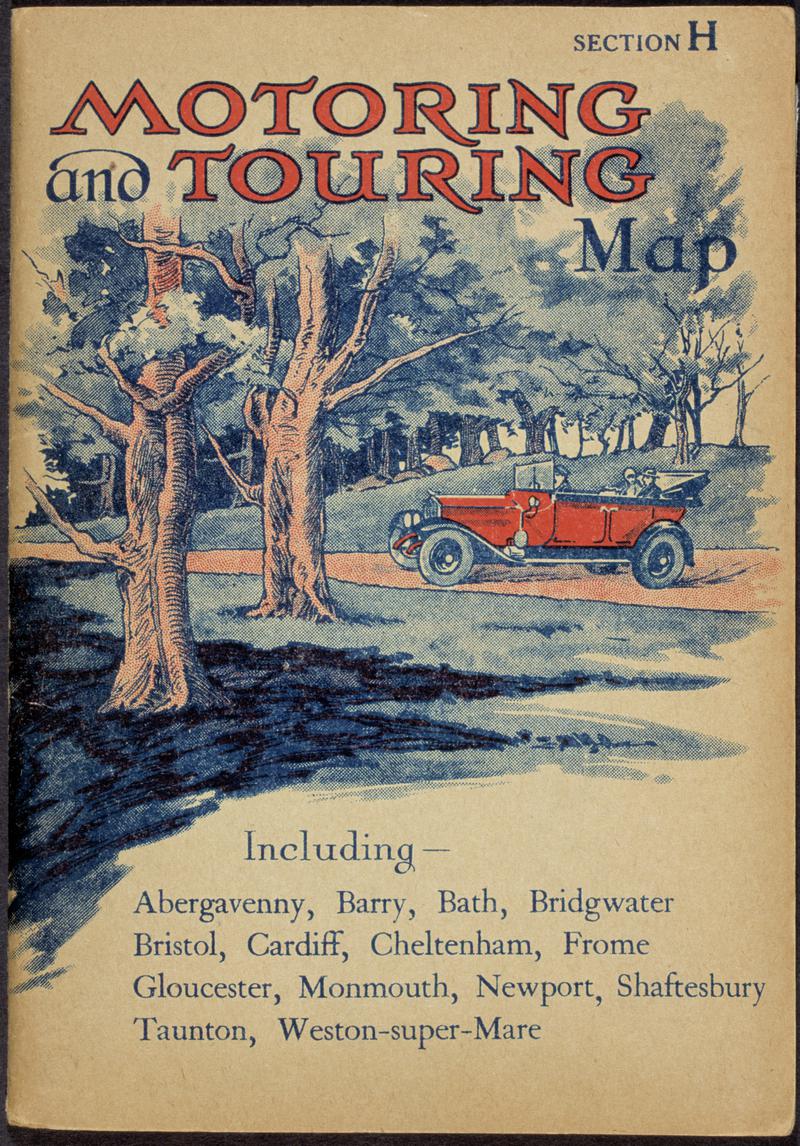 Motoring and Touring Map, Section H including Abergavenny, Barry, Bath, Bridgewater,Bristol, Cardiff, Cheltenham, Frome, Gloucester, Monmouth, Newport, Shaftsbury, Taunton and Weston-super-Mare (front cover)