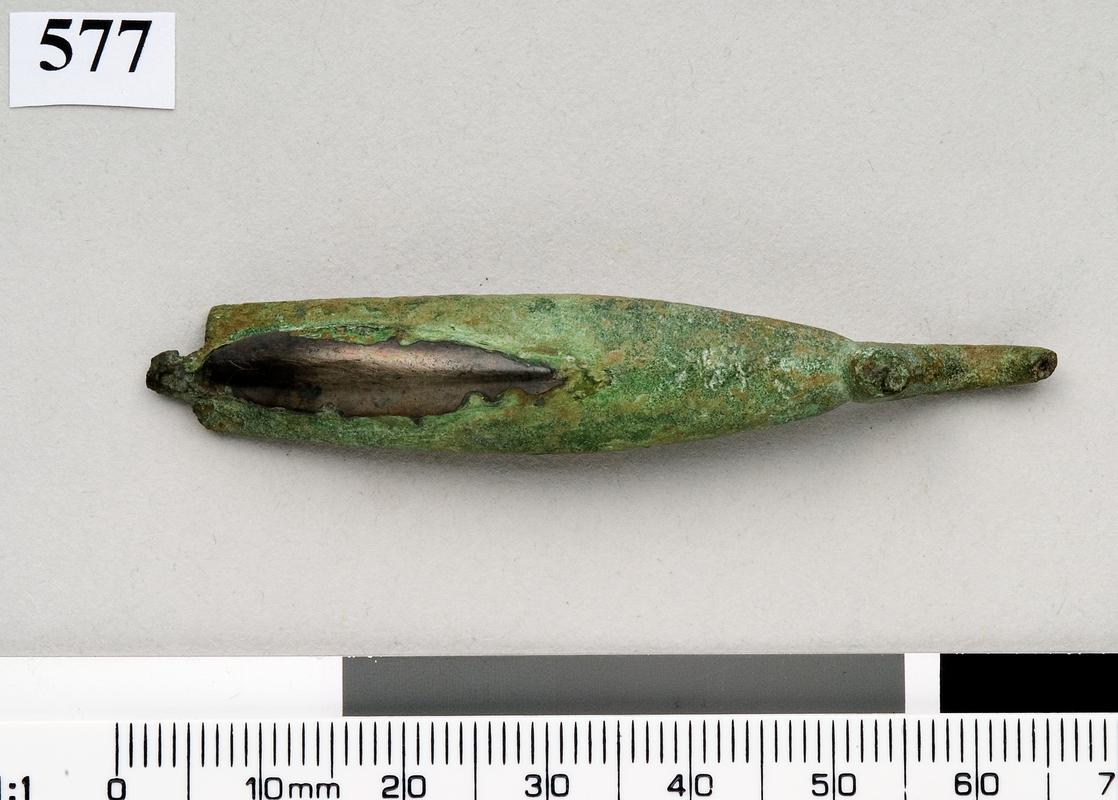 Roman copper alloy end looped mortar