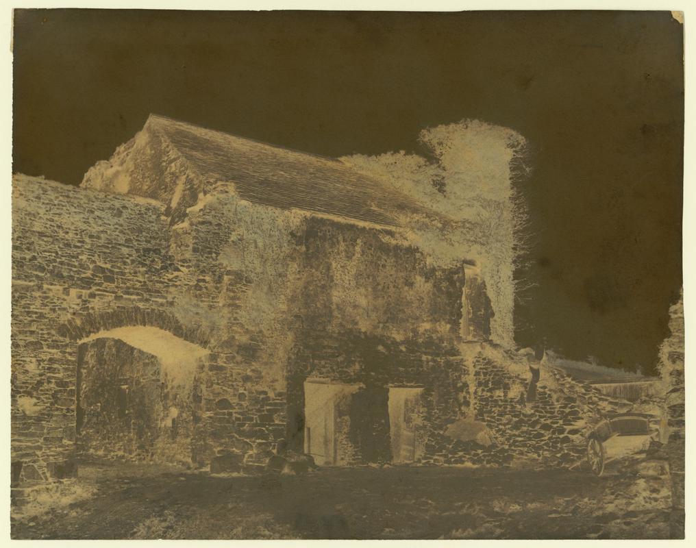 Wax paper calotype negative. Part of the Priory at Pill (1855-1860)