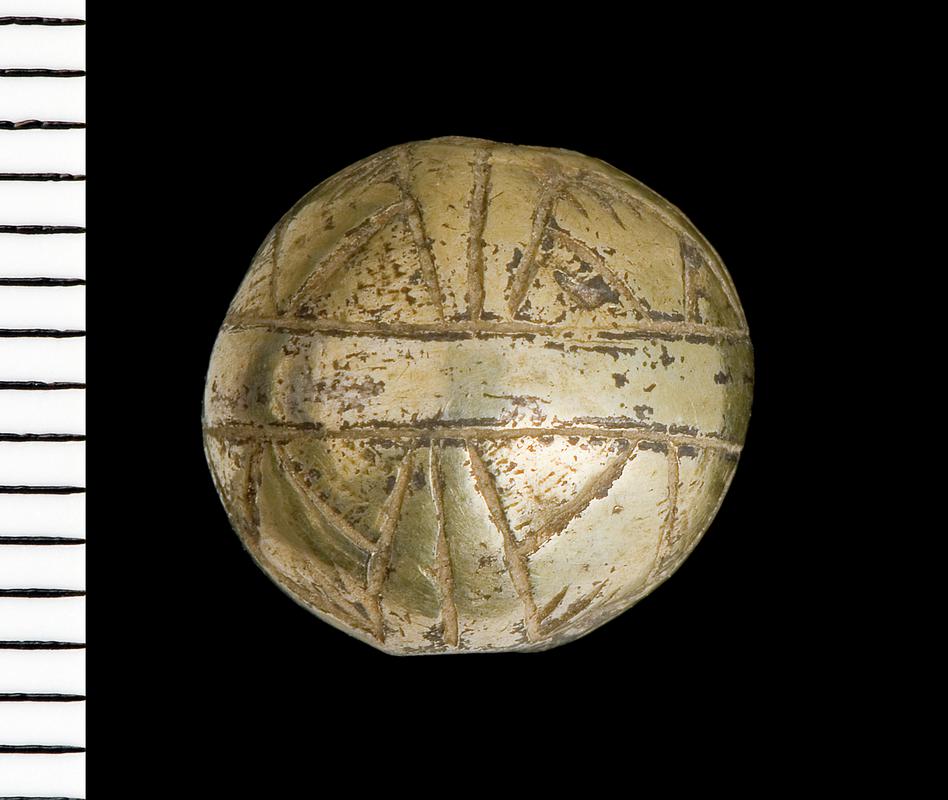 Medieval silver gilt bead